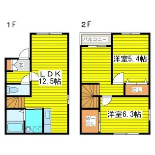 北海道札幌市東区本町一条3丁目【テラスハウス】の間取り