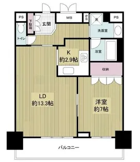 兵庫県尼崎市潮江1丁目【マンション】の間取り