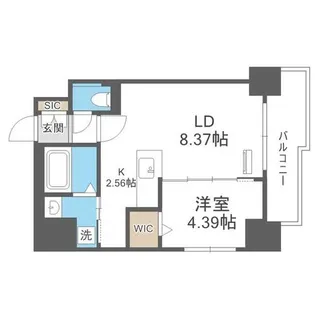 S-RESIDENCE大通公園admirio【8階】の間取り