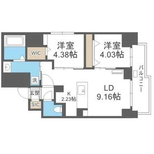 S-RESIDENCE大通公園admirio【8階】の間取り