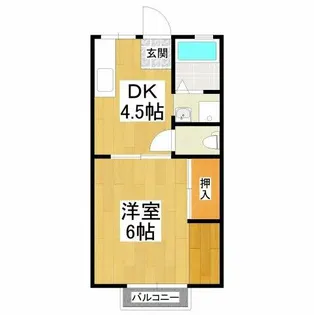 パナハイツ田中【1階】の間取り