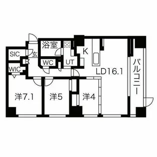 ラ・クラッセ札幌ステーションルミエール【5階】の間取り