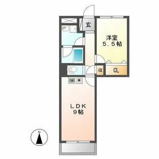 ロータス亀島【8階】の間取り