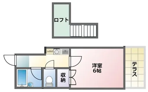 レオパレス21下曽根【201号室】の間取り