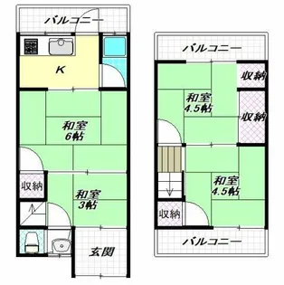 大阪府柏原市今町2丁目【一戸建】の間取り