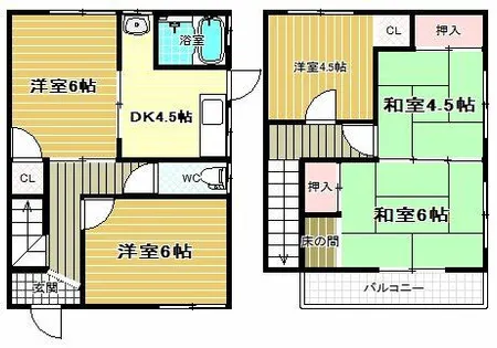 大阪府柏原市国分本町3丁目【一戸建】の間取り