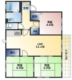 フォルス・ド・ラージュ B棟【201号室】の間取り