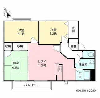 コーポランド津田新町C棟【201号室】の間取り