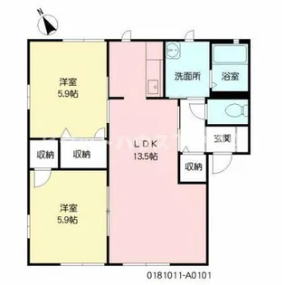 グランドメゾンⅡA棟【201号室】の間取り