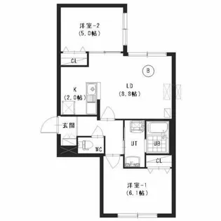 フレシール平岸【2階】の間取り