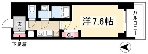 プレサンスTHE久屋大通レジェンド【0307号室】の間取り