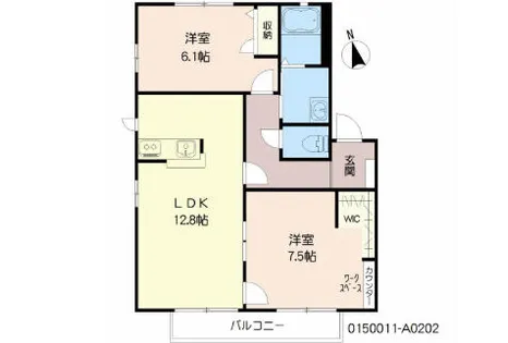 プリムロウズ フラット A棟【202号室】の間取り