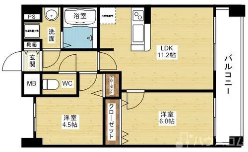 セレッソコートリバーサイドOSAKA【13階】の間取り