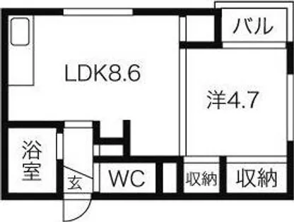 プレサント南8西10【4階】の間取り