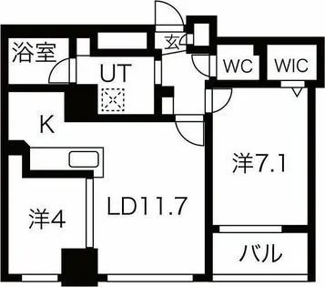 ラ・クラッセ札幌大通サウスシティ【9階】の間取り