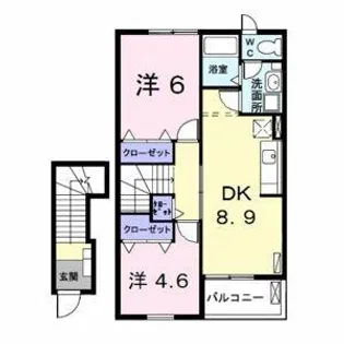 サザンウィンド PartⅥ【202号室】の間取り