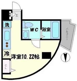 パークフロント北梅田【10階】の間取り