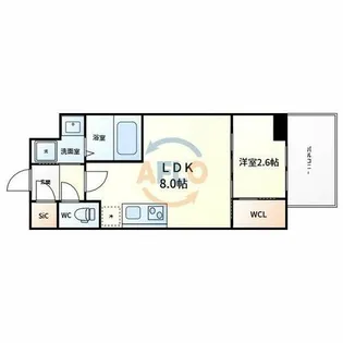 セレニテ本町東リアン【14階】の間取り