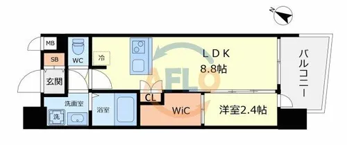 セレニテ阿波座ミラク【2階】の間取り
