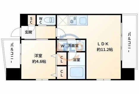 プレジオ十三【2階】の間取り