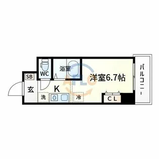 キャッスル北沢新大阪【5階】の間取り