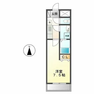 プリミエール八幡【1階】の間取り
