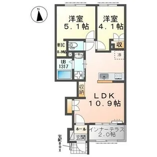 愛知県名古屋市天白区大坪2丁目【アパート】の間取り