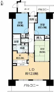 サンディ・パークスⅢ番館【16階】の間取り