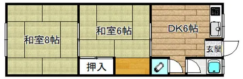 栄町ハイツ【208号室】の間取り