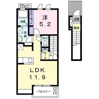 1LDKの間取り画像