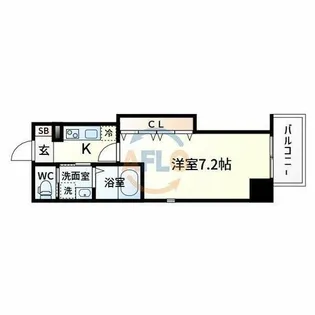 オリエンタル江坂【11階】の間取り