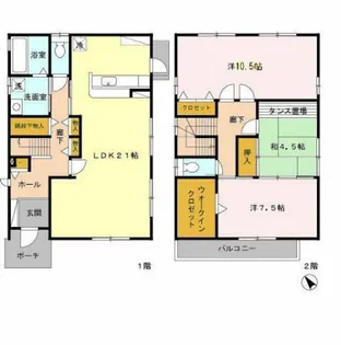 上田戸建借家【1号室】の間取り