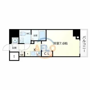 グランドロアール南巽【503号室】の間取り