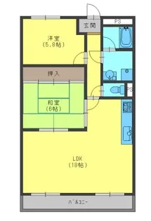 バーンフリート寝屋川【5階】の間取り
