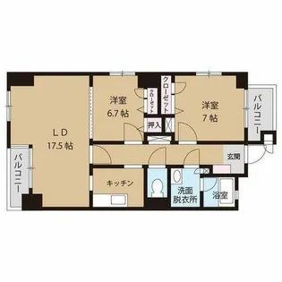 アークサミット平尾【202号室】の間取り