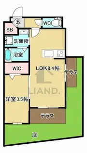 ラクラス南福岡north【403号室】の間取り