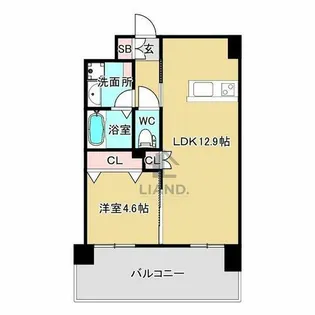 shostyleHAKATA【601号室】の間取り