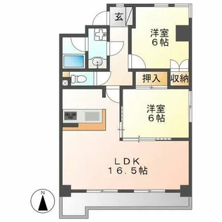 CASA BELLA【202号室】の間取り