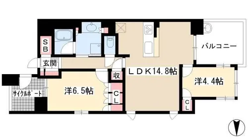 プラセシオン名古屋伏見【501号室】の間取り