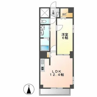 P-SQUARE Shumoku【1201号室】の間取り