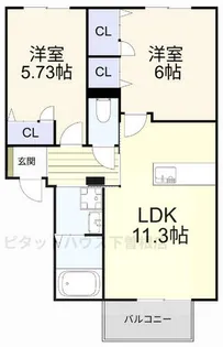 クラヴィエ松崎【105号室】の間取り