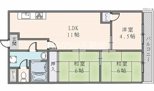 瓢箪山第2大発マンション【108号室】の間取り