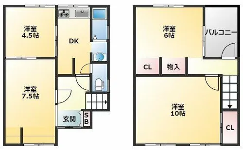 大阪府柏原市本郷4丁目【一戸建】の間取り