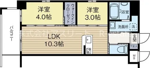 福岡県福岡市東区馬出4丁目【マンション】の間取り