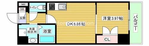 大阪府大阪市港区市岡1丁目【マンション】の間取り
