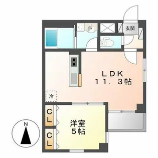 グランレーヴ千代田【102号室】の間取り