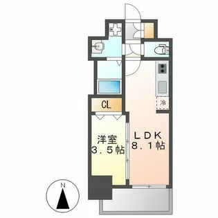 SOLメイクス新栄【901号室】の間取り