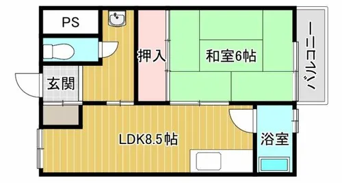 中野マンション【201号室】の間取り