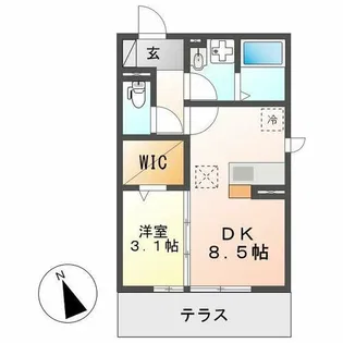 ヴィラージュ ARK【101号室】の間取り