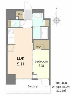 S-RESIDENCE松屋町asence【3階】の間取り